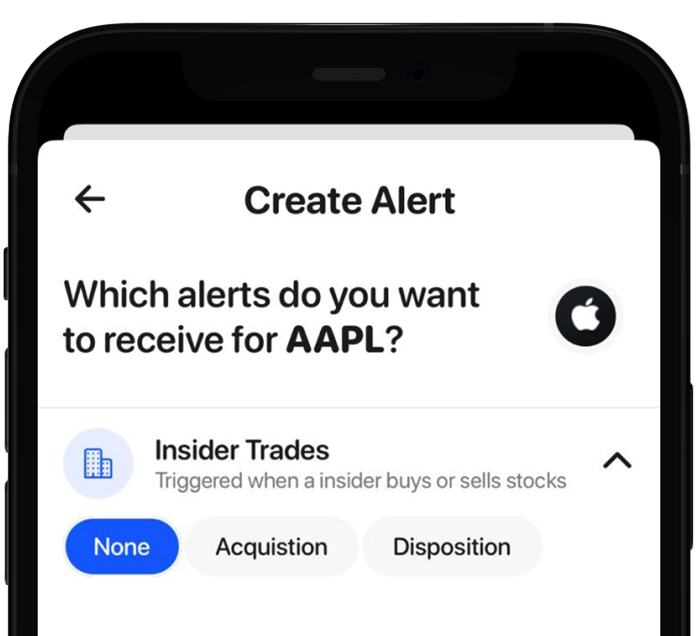 Select the stock for which you want to receive insider trades