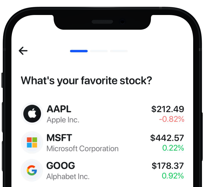 Select the stock for which you want to receive earnings